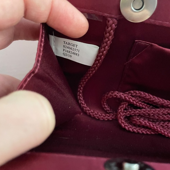 Target 2010s Berry Red Bow Evening Sateen Clutch - Picture 6 of 16